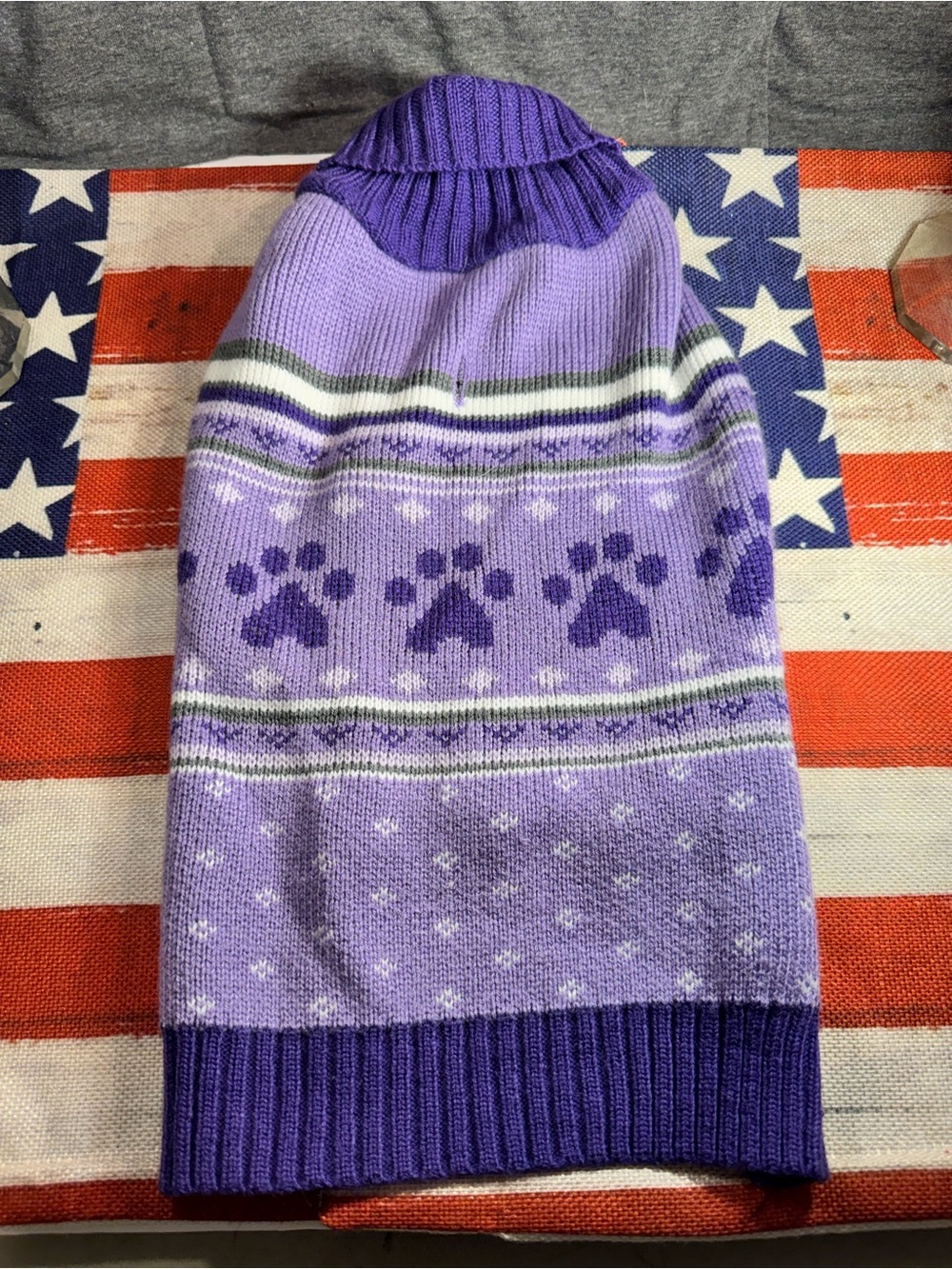 Purple Paw Knit Dog Sweater - Unbranded